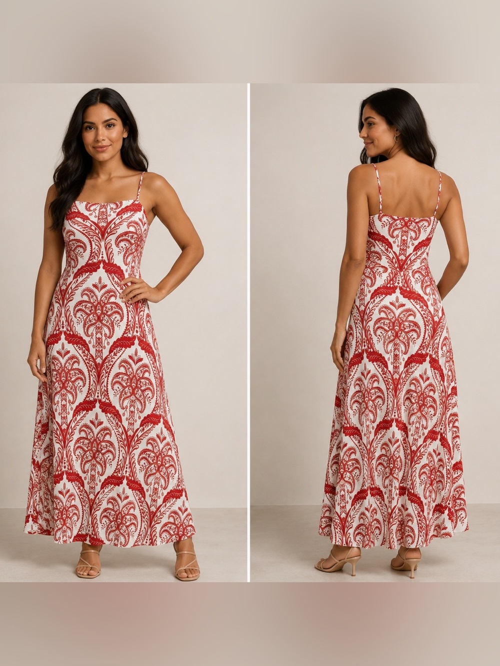 NWT Farm Rio Off-White Tropical Cameo Slip Lenzing Ecovero Maxi Dress XL